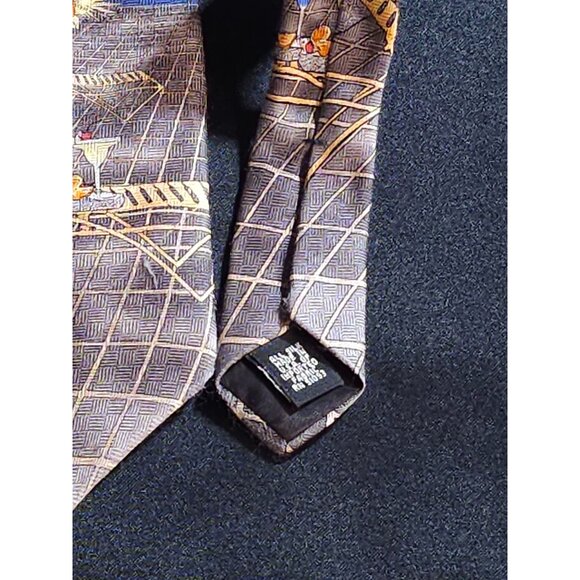 Vintage Colorful Croft & Barrow Tropical Landscape Necktie With Exotic Design - Picture 10 of 13